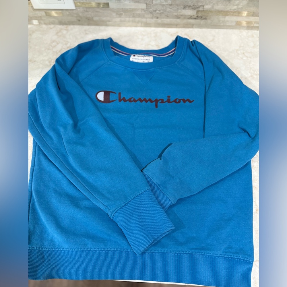 Champion Blue Crewneck Sweatshirt Classic Style